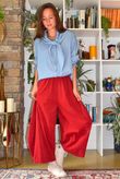 Bateau Needlecord 7/8 Barrel Culotte Pant Morello